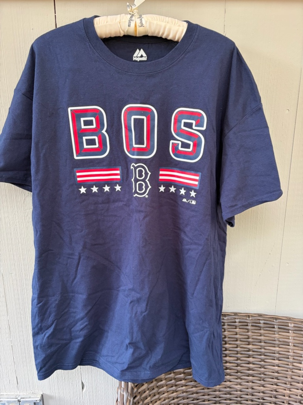 NWOT Majestic Boston BOS Red Sox Graphic Tee - Navy with Red & White Accents